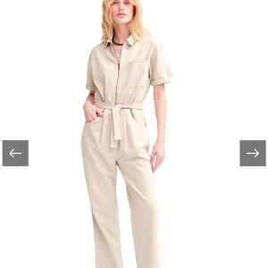 NWT Mate Organic Canvas Jumpsuit in Bone XS